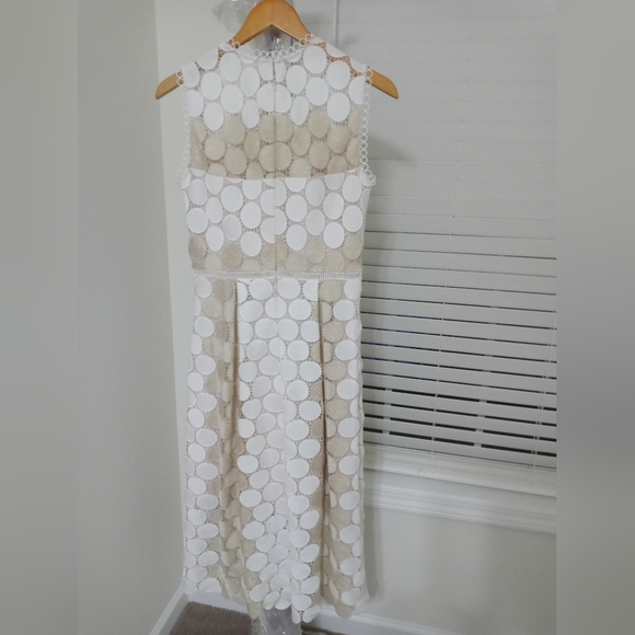 SHOSHANNA Beautiful white gold Midi Dress Elegant circular shimmering gold desig - Picture 3 of 3